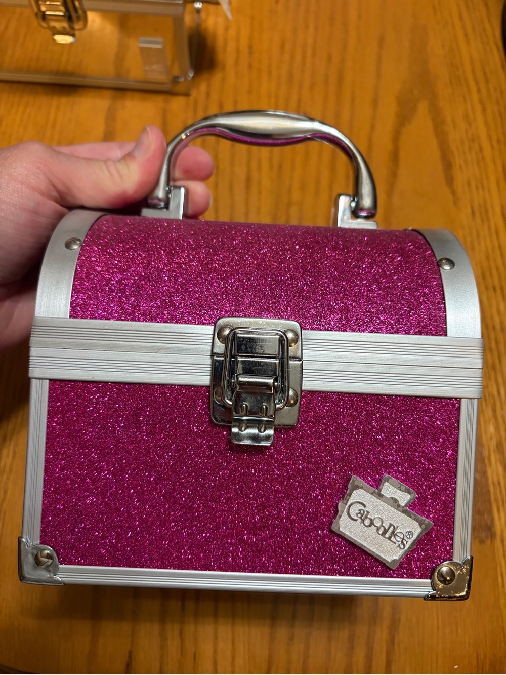 Caboodles Hot Pink Glitter Train Case